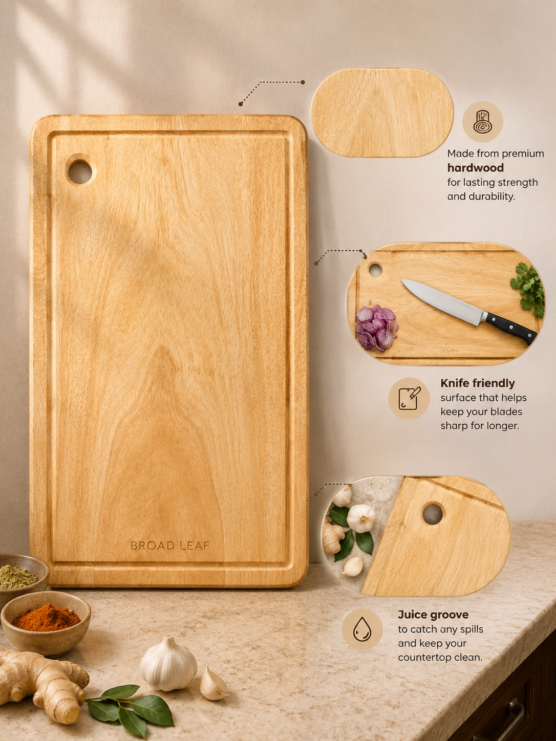 Premium Mahogany Wood Cutting Boards